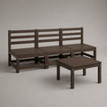 4-teiliges Gartensofa-Set aus Holz in Dunkelbraun, 3-Sitzer 190,5 × 63,5 × 62,5 cm mit Tisch 63,5 × 63,5 × 28,5 cm
