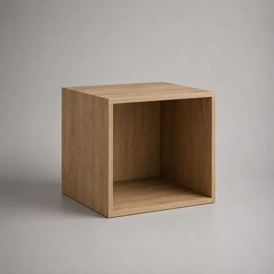 Quadratisches Würfelregal aus Holz mit offenem Fach, Hellbraun, 40 × 35 × 40 cm