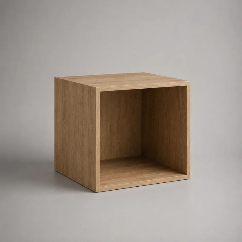 Quadratisches Würfelregal aus Holz mit offenem Fach, Hellbraun, 40 × 35 × 40 cm