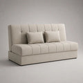 Armloses 3-Sitzer-Stoffsofa mit 2 Kissen, Creme, 180 × 85 × 90 cm
