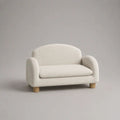 Abgerundetes 2-Sitzer-Sofa mit Armlehnen aus Polyester-Bouclé, Cremeweiß/Naturfarben, 130 × 73 × 82 cm
